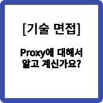 Proxy에 대해서 알고 계신가요?