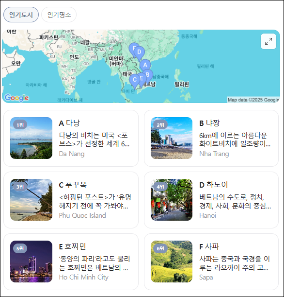 베트남 여행지 순위