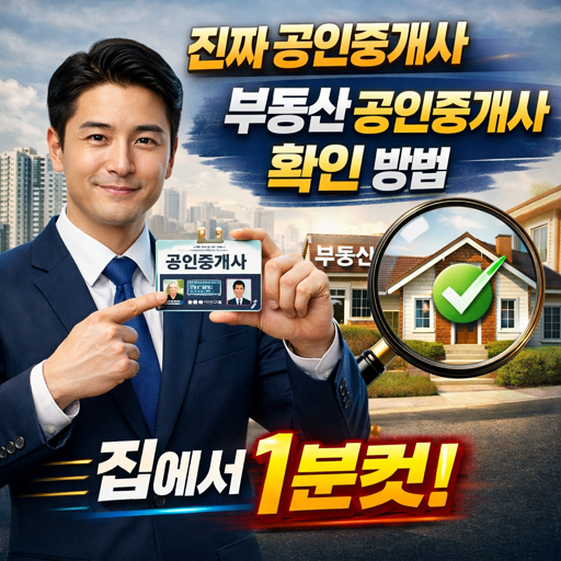 진짜 공인중개사 맞나요? 부동산 공인중개사 확인 방법 - 집에서 1분컷
