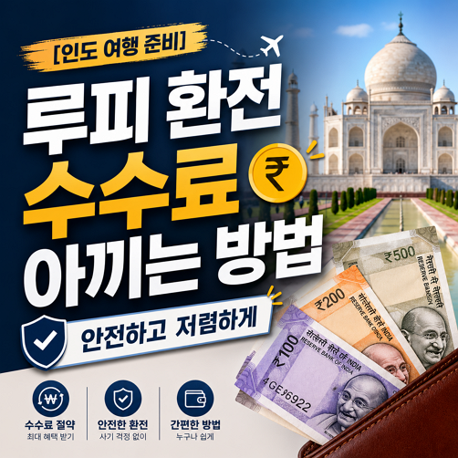 [인도 여행 준비] 루피 환전 수수료 아끼는 방법 - 안전하고 저렴하게