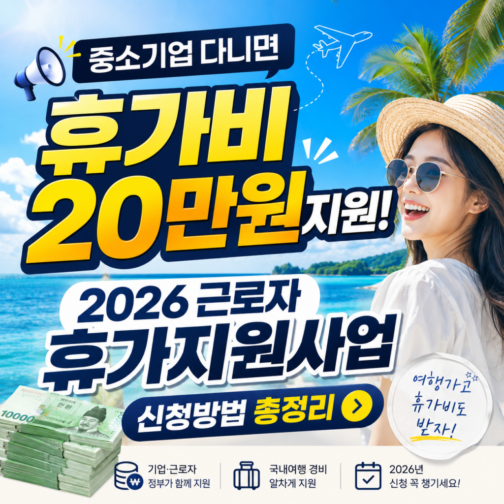 중견/중소기업 다니면 휴가비 20만원 지원! 2026 근로자 휴가지원사업 신청방법 총정리